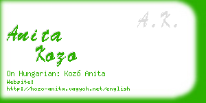 anita kozo business card